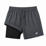 Short Esportivo Dry Fit Cinza 2 em 1 - Euredon