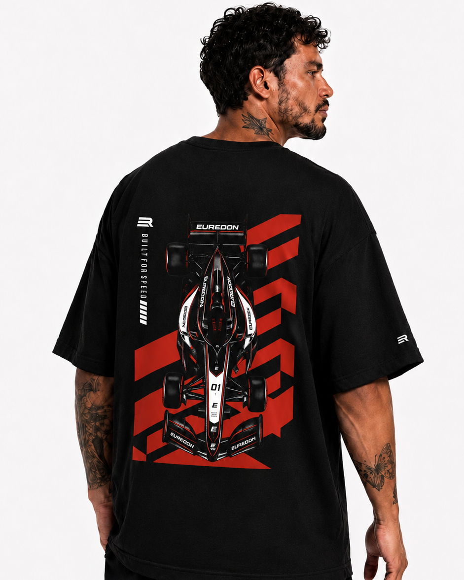 Camiseta Oversized Racing Built For Speed - Euredon