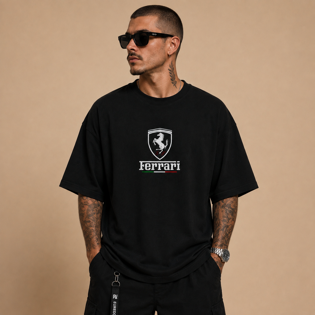 Camiseta Oversized Enzo Ferrari Signature - Euredon