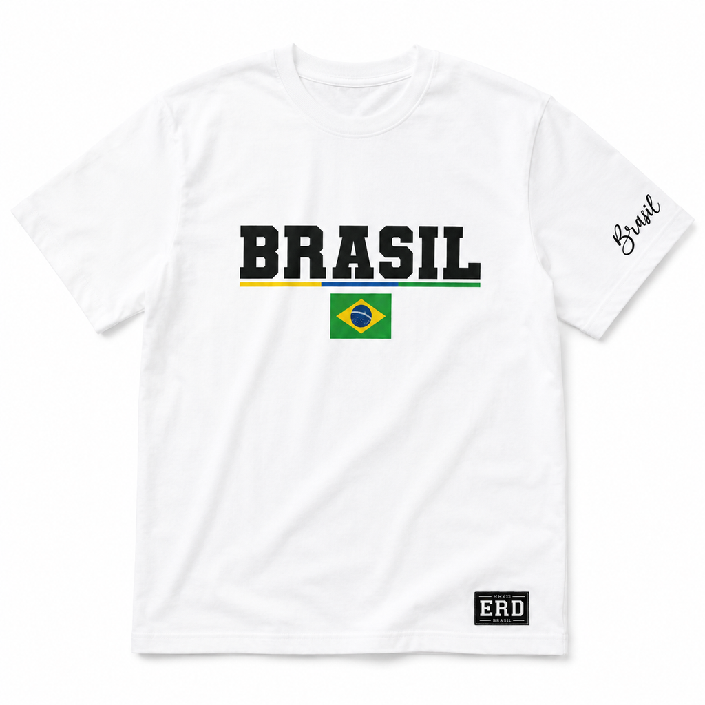 Camisa Seleção Branca Oversized - Personalizada com Nome e Número