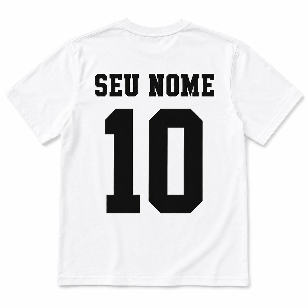 Camisa Seleção Branca Oversized - Personalizada com Nome e Número