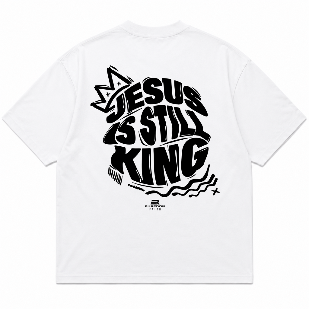 Camiseta Oversized Jesus is Still King - Euredon Faith