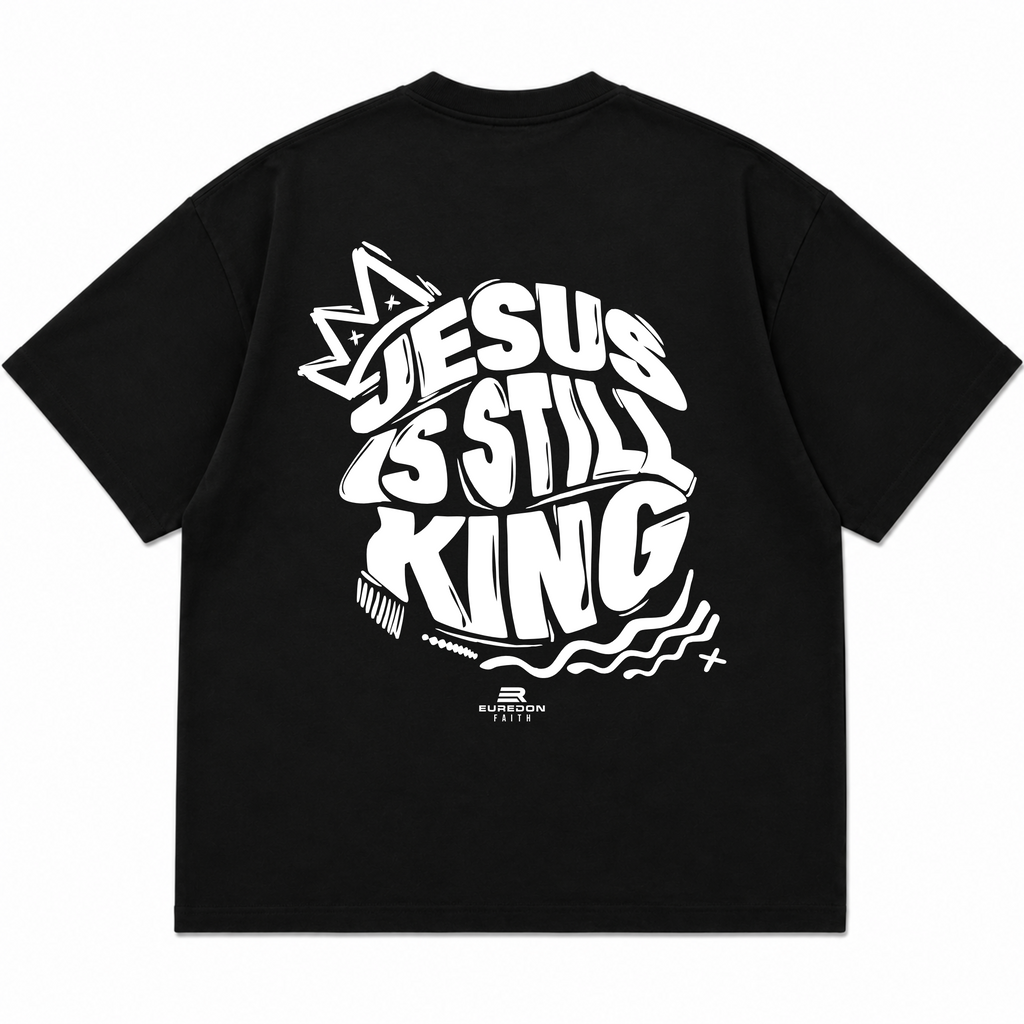 Camiseta Oversized Jesus is Still King - Euredon Faith