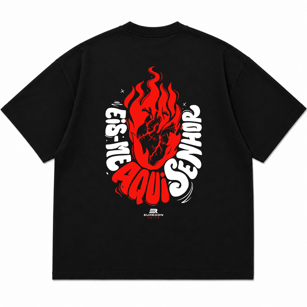 Camiseta Oversized Eis me Aqui Senhor - Euredon Faith