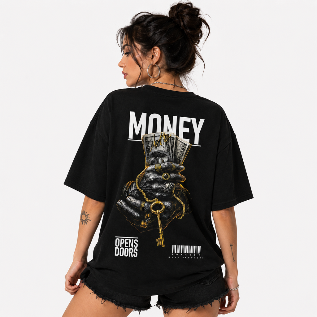 Camiseta Oversized Money Open Doors