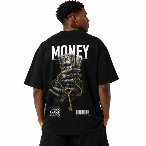 Camiseta Oversized Money Open Doors