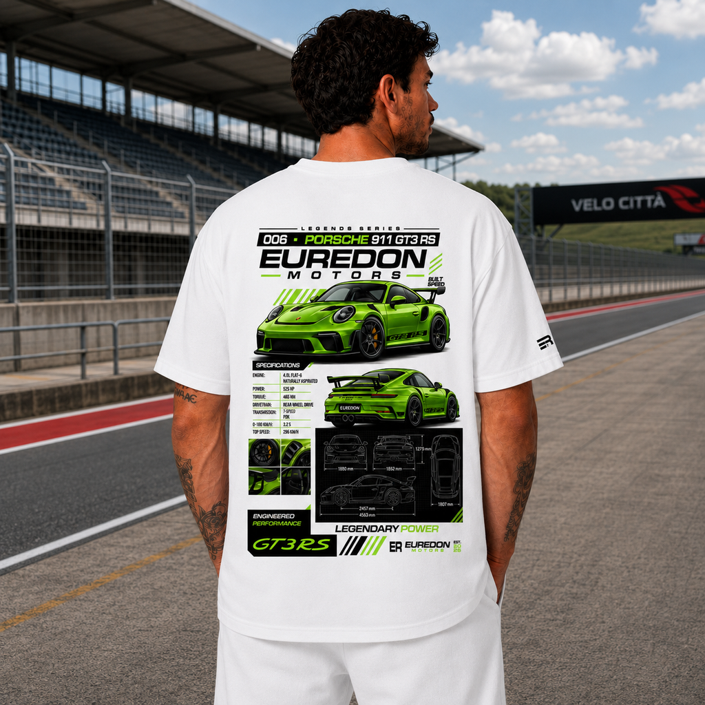 Camiseta Oversized Porsche 911 GT3 RS - Euredon Motors