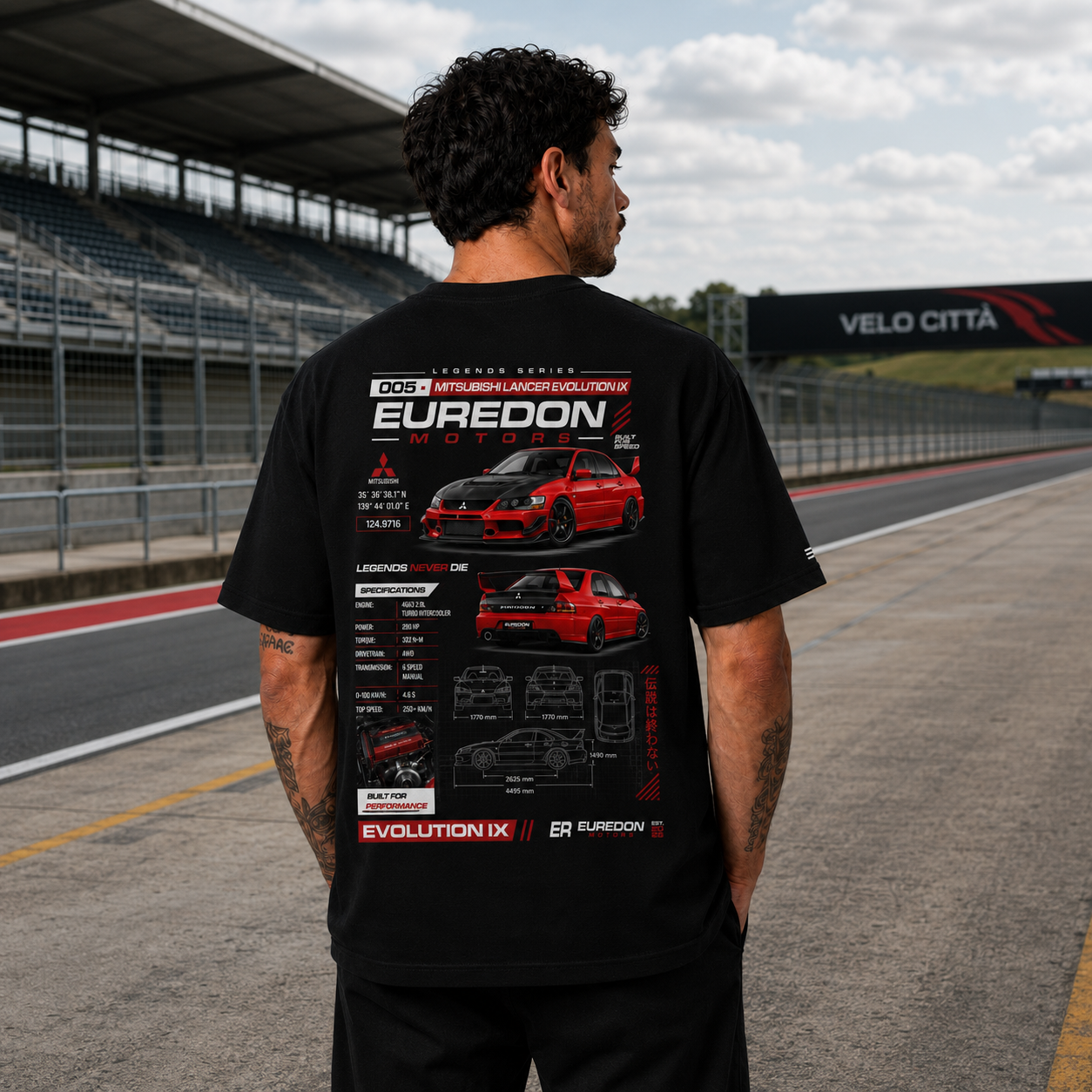 Camiseta Oversized Mitsubishi Lancer Evolution IX - Euredon Motors