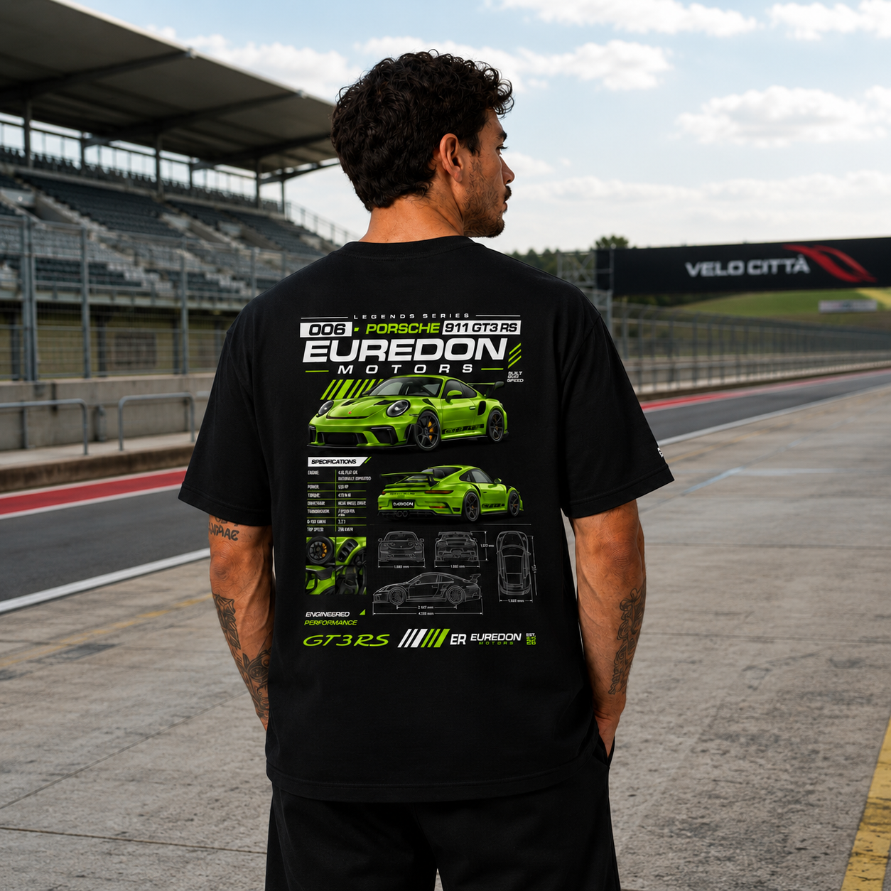 Camiseta Oversized Porsche 911 GT3 RS - Euredon Motors
