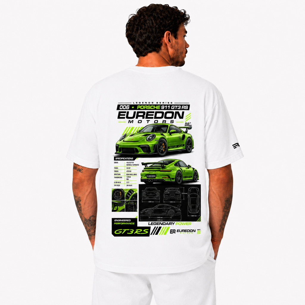 Camiseta Oversized Porsche 911 GT3 RS - Euredon Motors