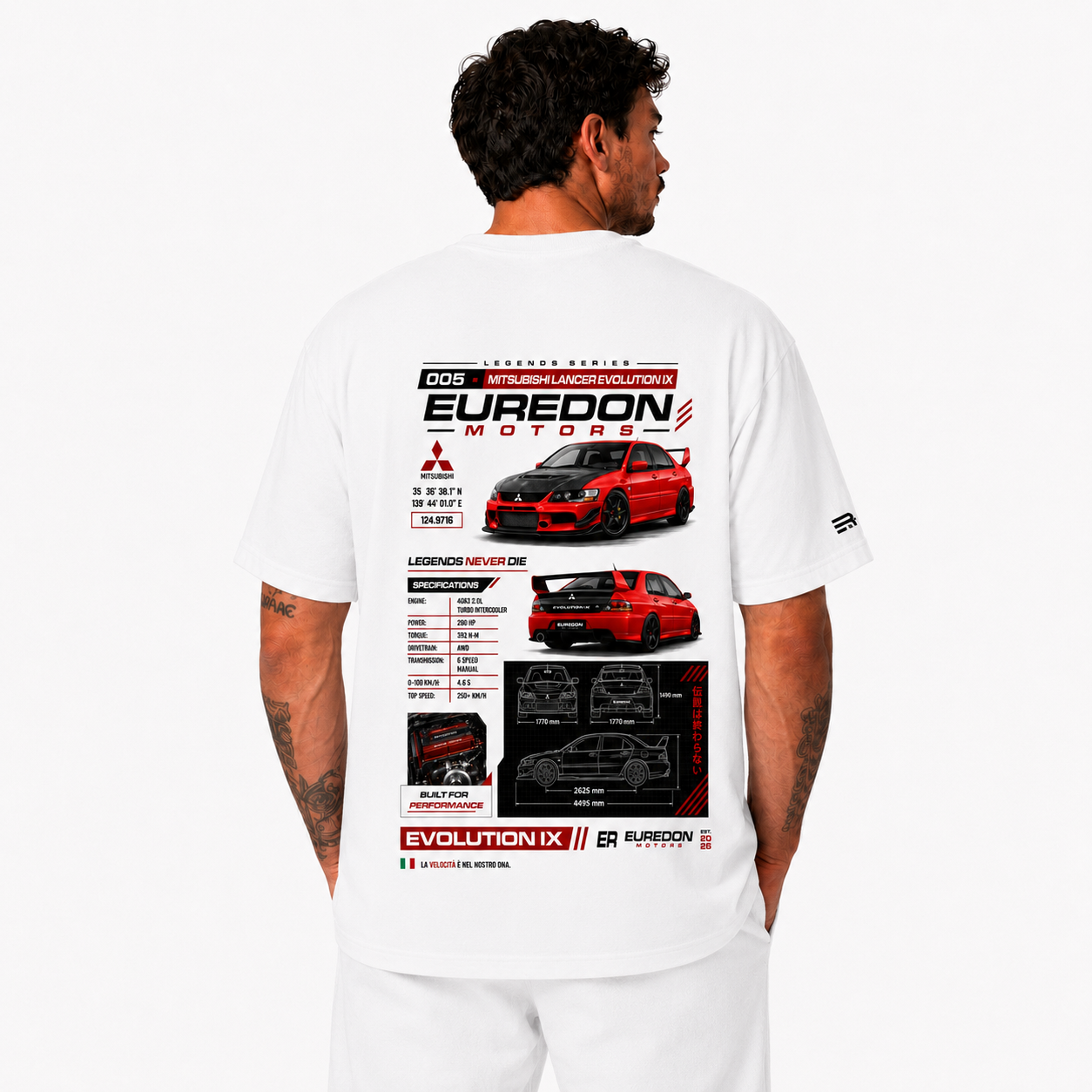 Camiseta Oversized Mitsubishi Lancer Evolution IX - Euredon Motors