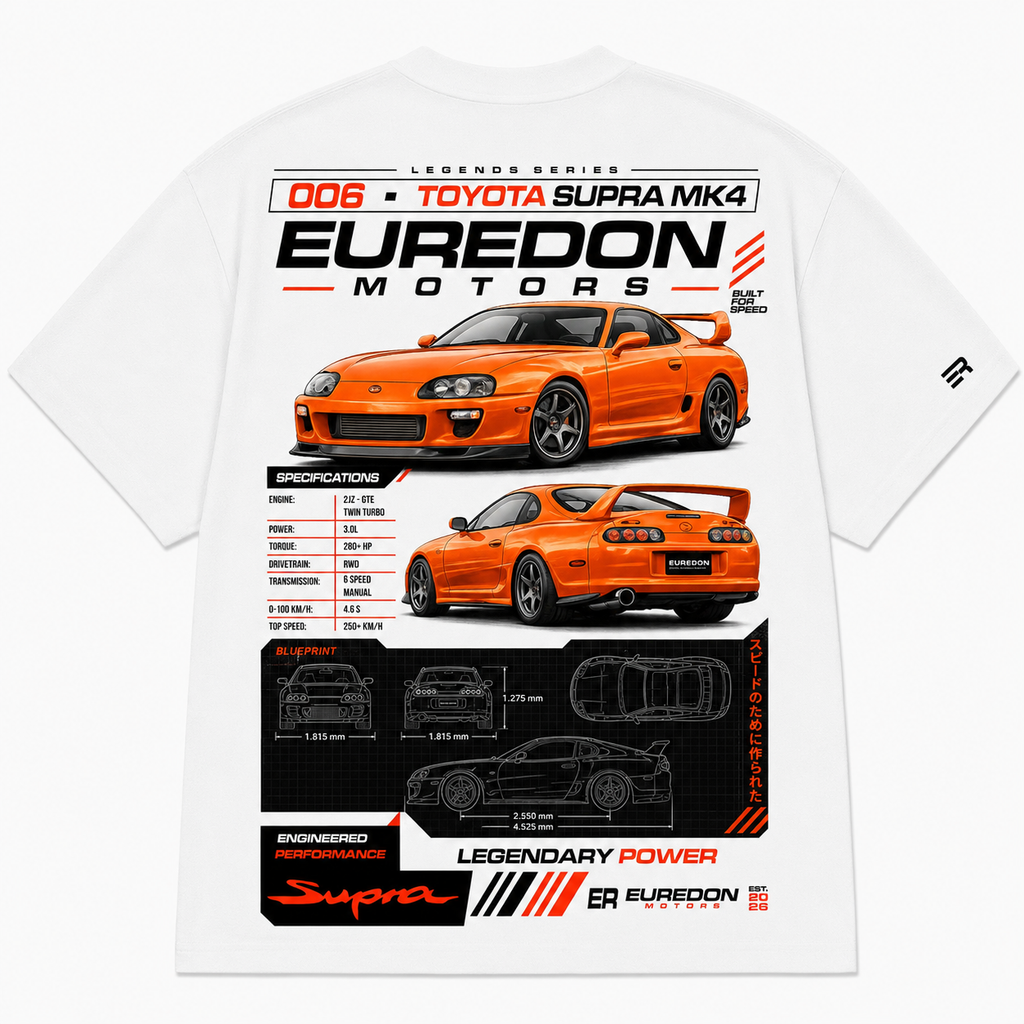 Camiseta Oversized Toyota Supra MK4 - Euredon Motors