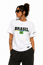 Camisa Seleção Branca Oversized - Personalizada com Nome e Número