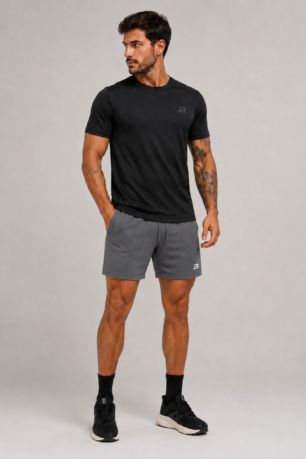 Short Esportivo Dry Fit Cinza 2 em 1 - Euredon