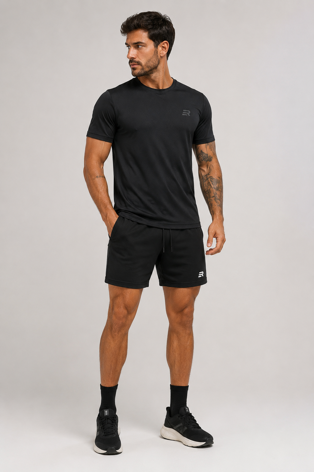 Short Esportivo Dry Fit Preto 2 em 1 - Euredon