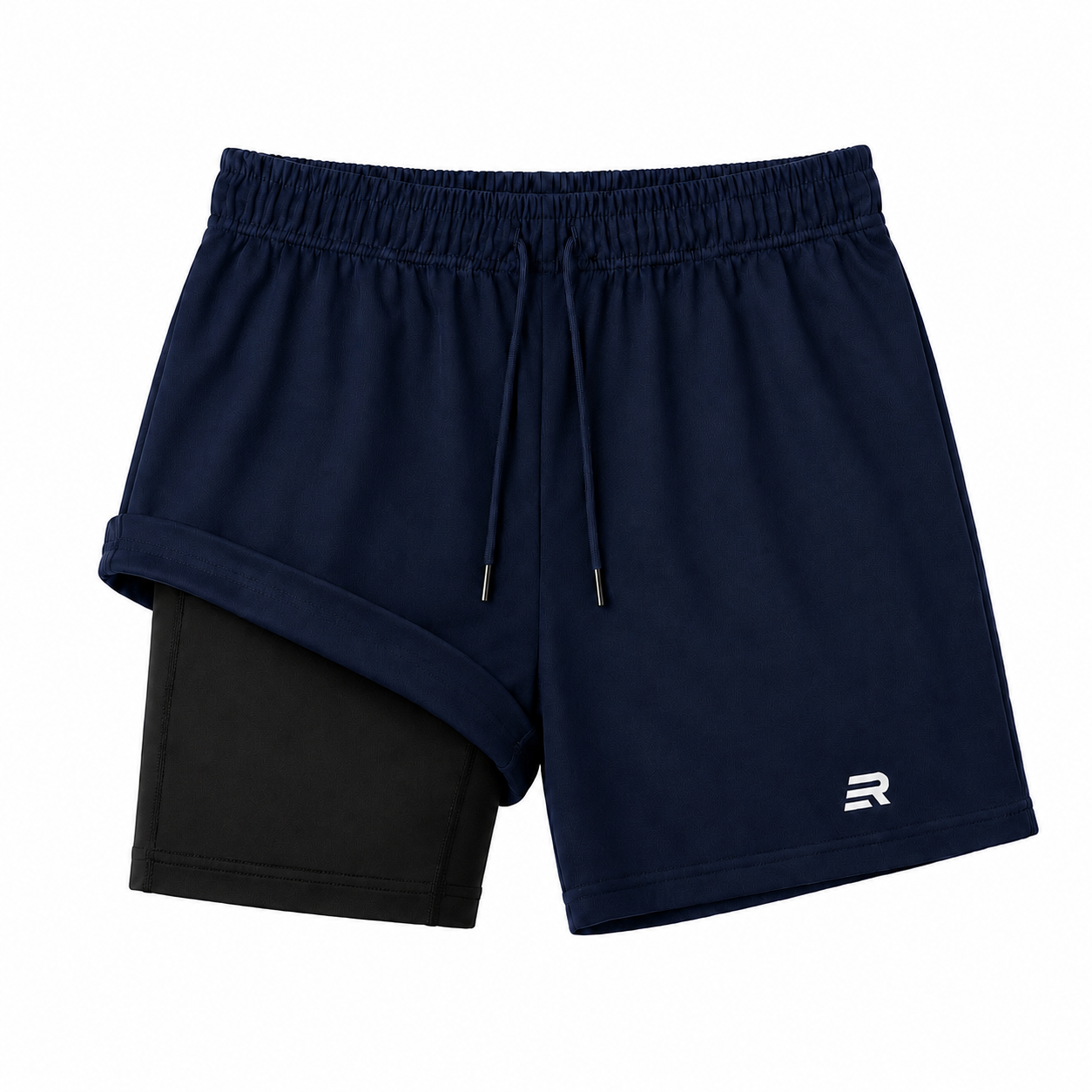 Short Esportivo Dry Fit Azul Marinho 2 em 1 - Euredon