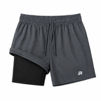 Short Esportivo Dry Fit Cinza 2 em 1 - Euredon
