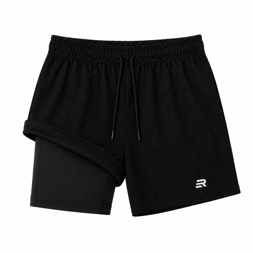 Short Esportivo Dry Fit Preto 2 em 1 - Euredon