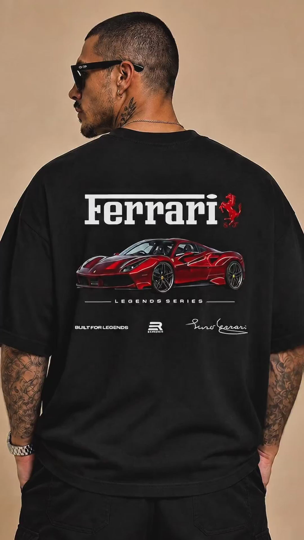 Camiseta Oversized Enzo Ferrari Signature - Euredon